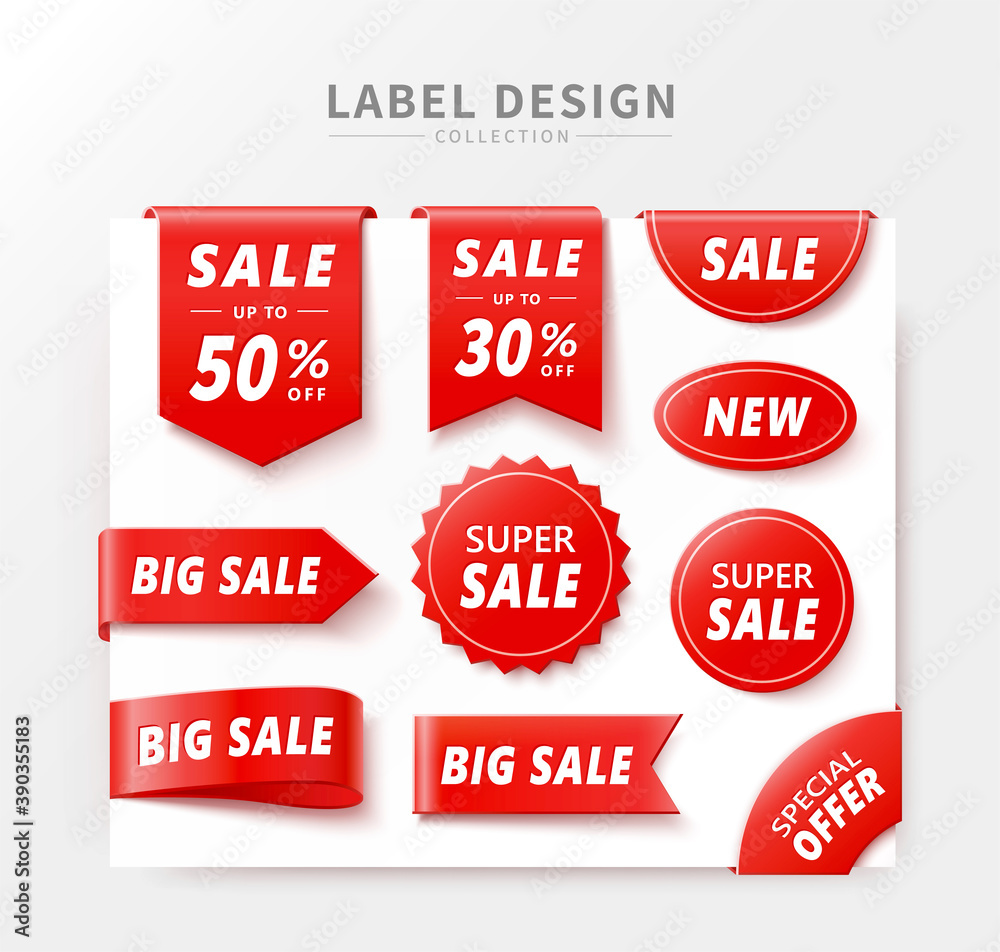 Sale promotion discount red tags