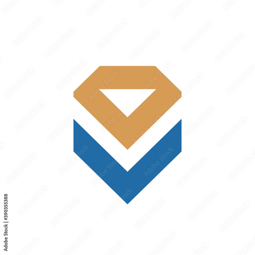Abstract diamond gem logo icon design template elements, isolated on white background