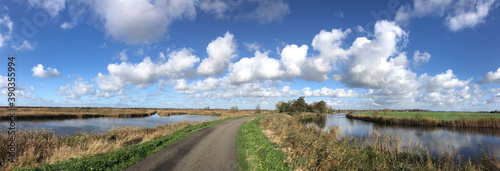 Panorama from a road through the nature around Nijetrijne