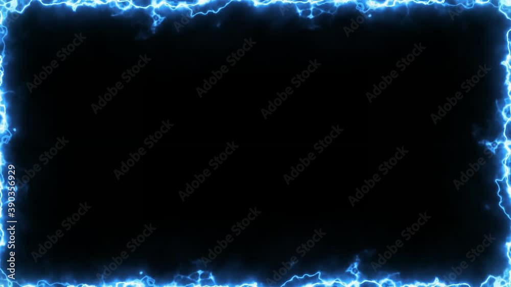 Dynamic Electric Arcs Frame Action Fx Loop/ 4k animation of a dynamic distorted visual fx electric arc frame background with shining rays twitching
