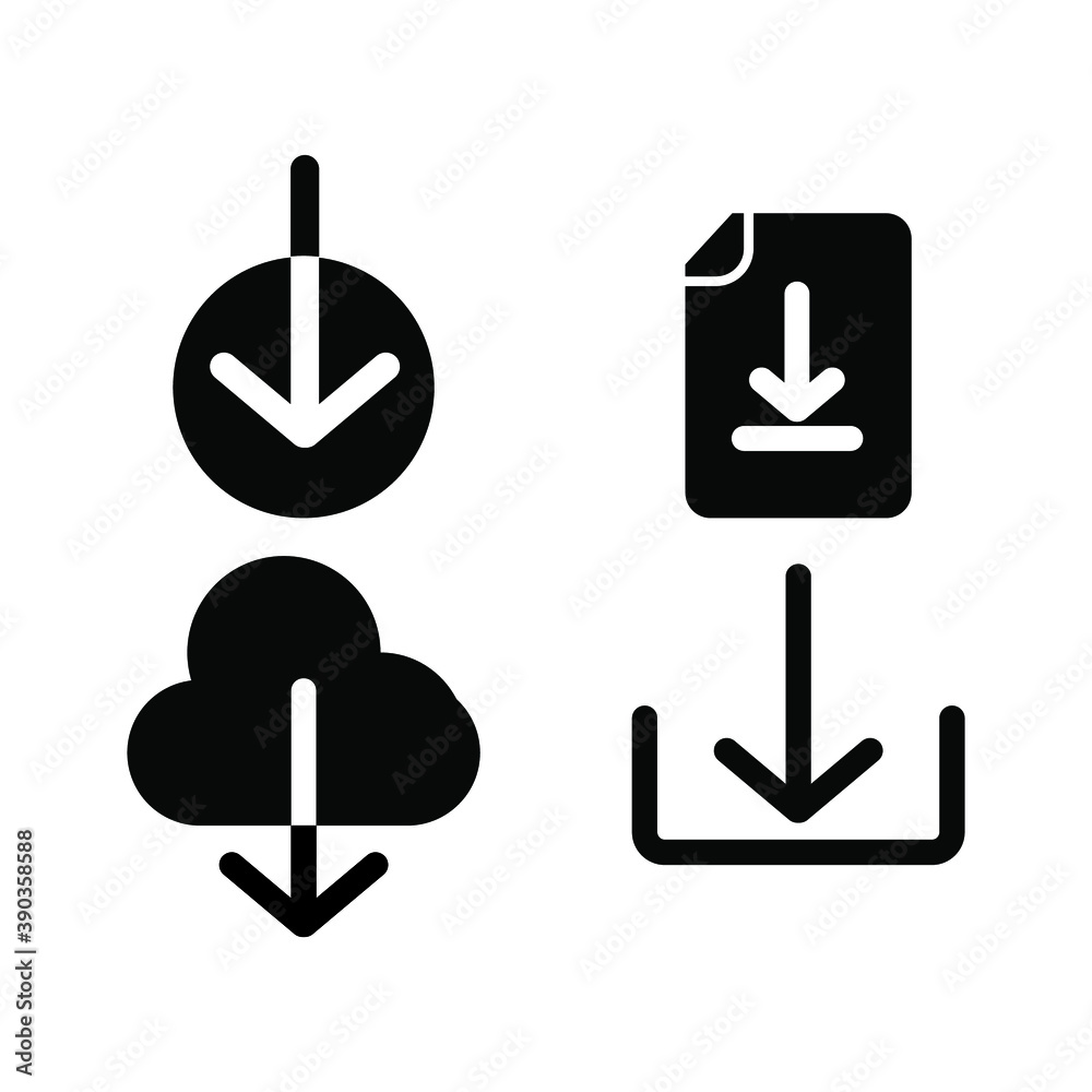 Set of Download icons. Eps 10 vector illustration