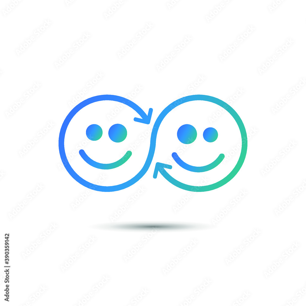 Best friends vector icon. Friendship and agreement concept. Smile sharing symbol. Swap vector icon. Eps10 vector illustration.