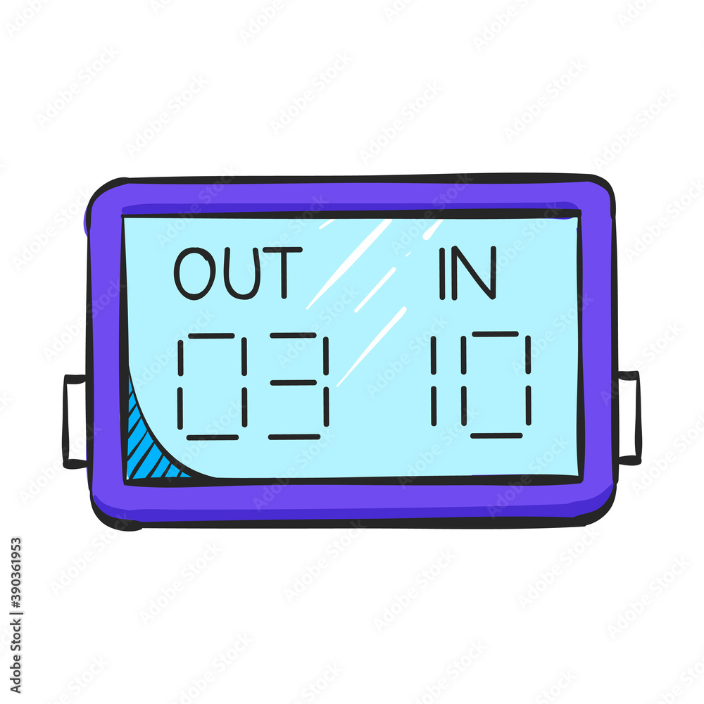 Player substitution board icon in color drawing. Football soccer game playing match tournament Player substitution board icon in color drawing. Football soccer game playing match tournament