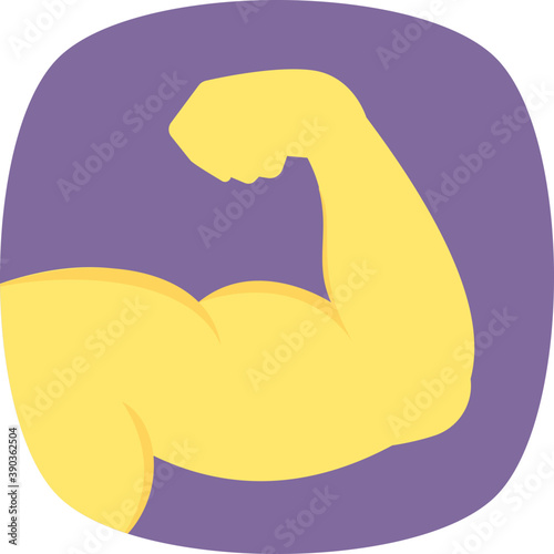 Muscular strong biceps flat icon design 