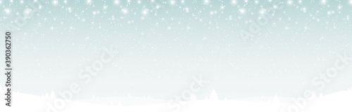 seamless xmas background with snow fall and trees © picoStudio