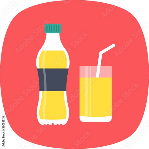 
Bottle of juice with glass
