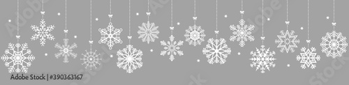 hanging snow stars banner for christmas greetings time