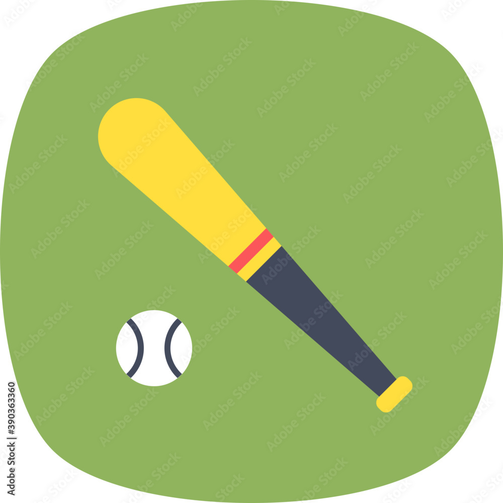 Baseball bat with ball, sports icon design
Baseball bat with ball, sports icon design