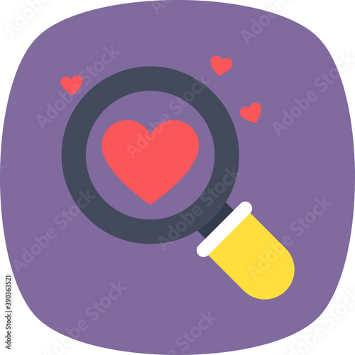 
Magnifier search heart, love search concept
