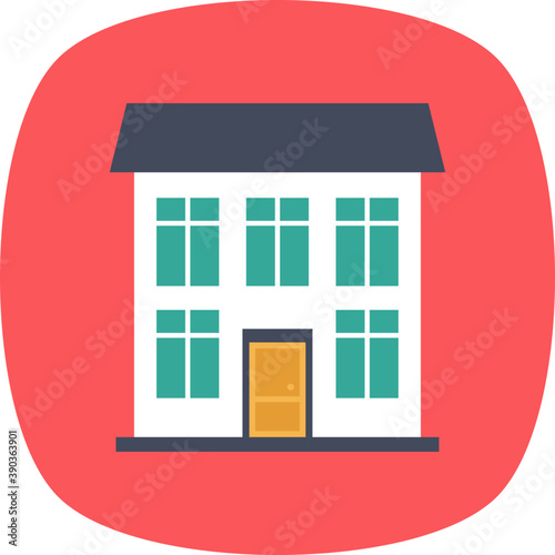 
Multistory building, architecture and building exterior flat icon
