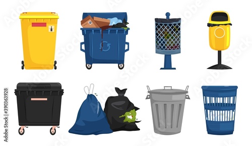 Garbage bins collection photo