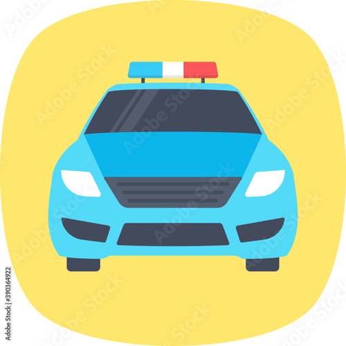 
Police sedan car with red and white lights
