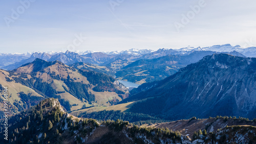 Aerial photography from les Rochers de Naye at 2042 meters  Switzerland. 