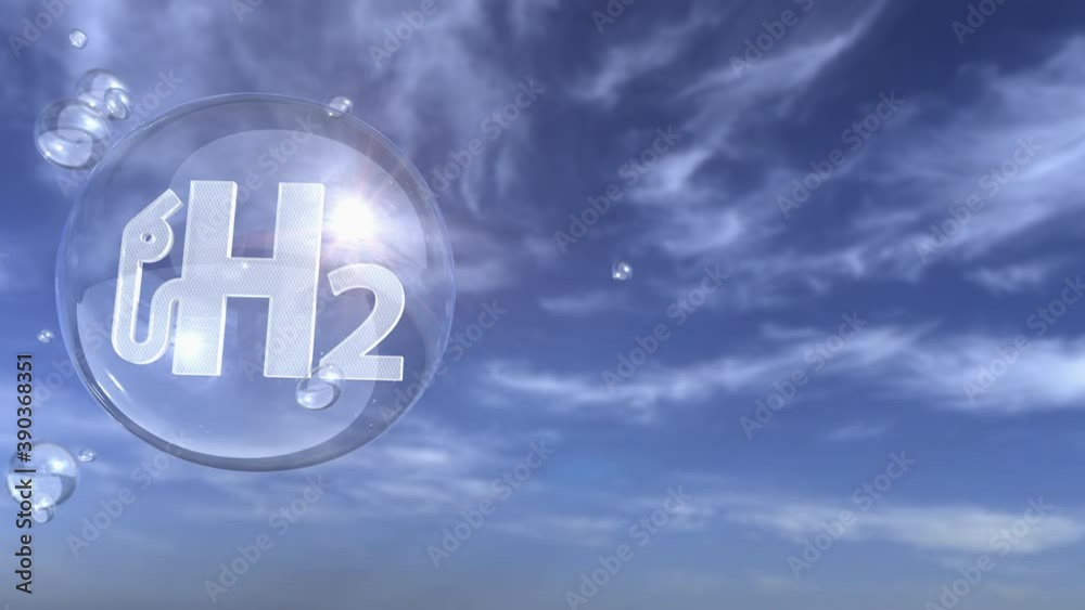 H2 Gas Pump Sky. 4k Video, ProRes 4444