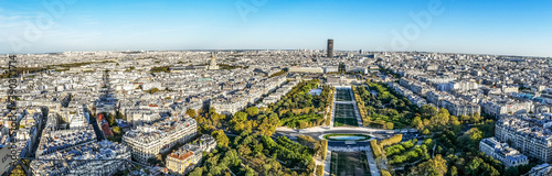 Ultra wide aerial view of Paris from the Tour Eiffel