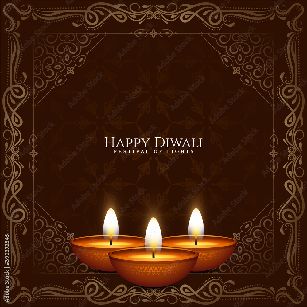 Happy Diwali festival stylish frame ethnic background