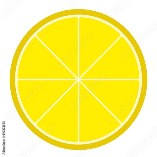 Lemon fruit. Lemon that are segmented on a white background. Flat design.