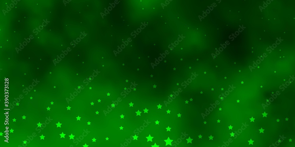 Dark Green vector template with neon stars.