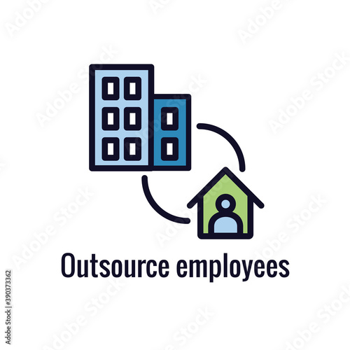 Remote work icon showing work from home concept