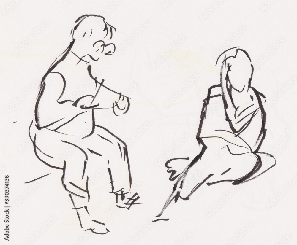 instant sketch, two people instant sketch, two people
