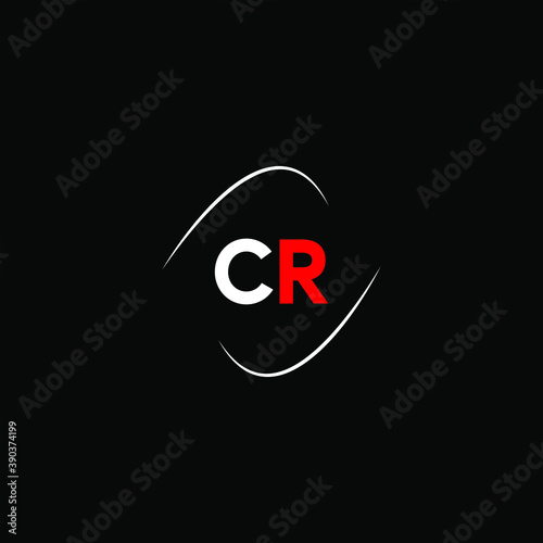 C R letter logo creative design on black color background, cr monogram