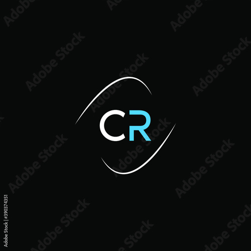 C R letter logo creative design on black color background, cr monogram