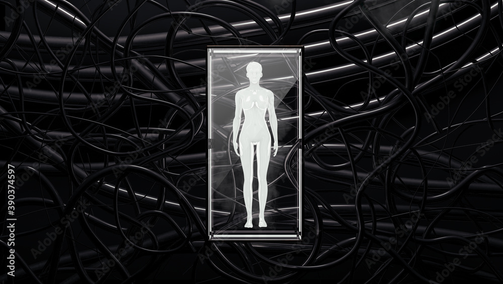 Fototapeta premium Human protected and isolated from the outside