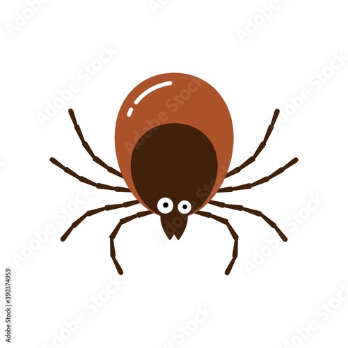 Tick from dog animal character cartoon vector illustration isolated