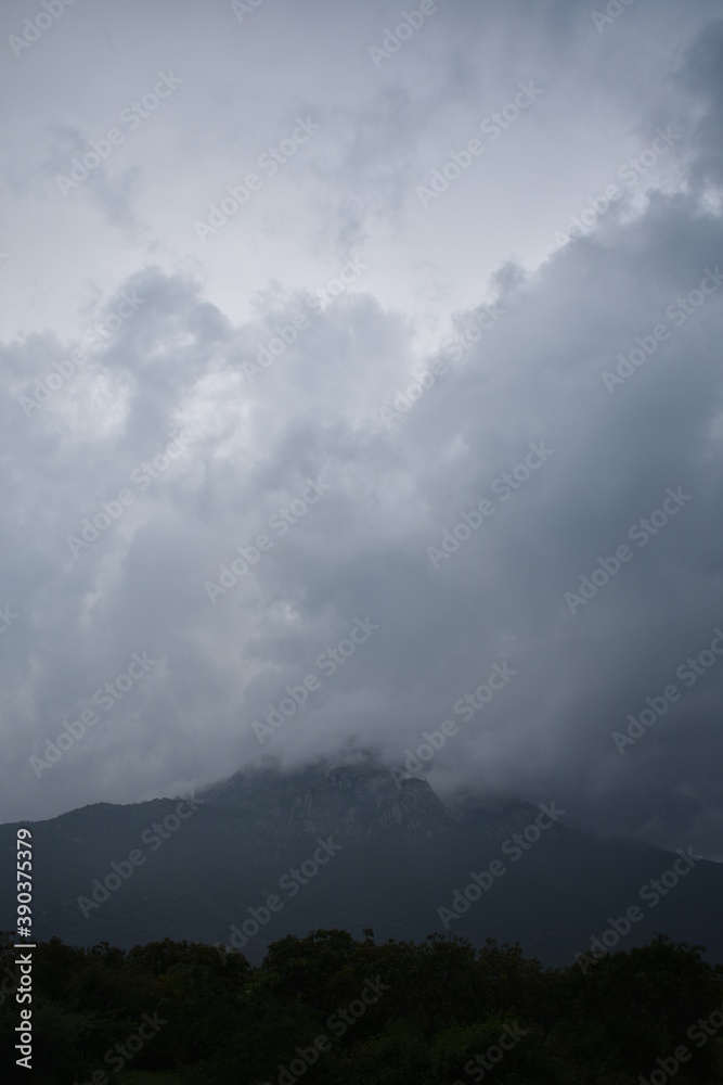 storm clouds over the mountains