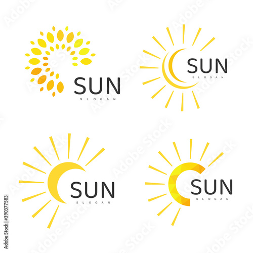 Sun Logo Template, Icon Design Illustration