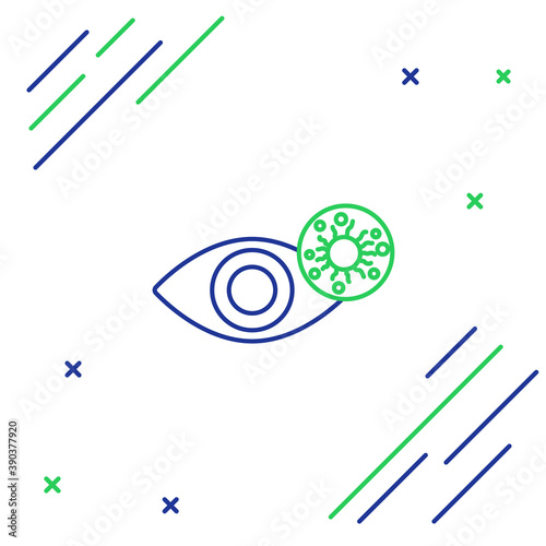 Line Reddish eye due to virus, bacterial or allergic conjunctivitis icon isolated on white background. Colorful outline concept. Vector.