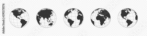 Earth Globe. World map, isolated. Vector illustration