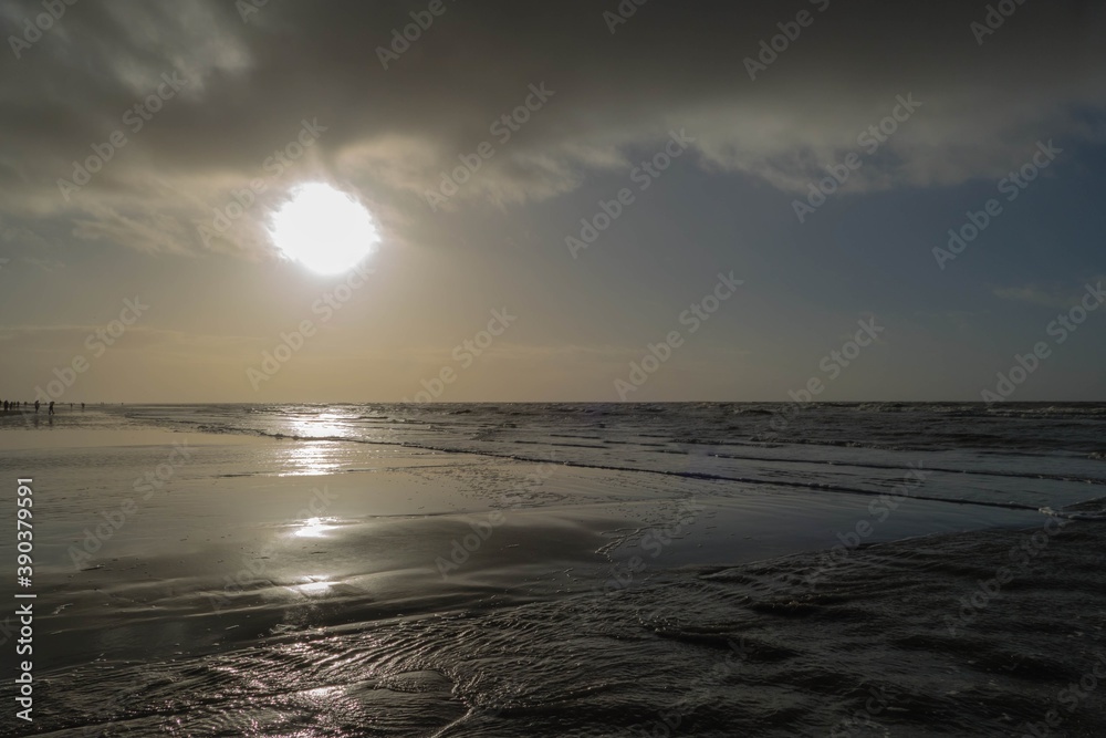 Abendsonne über Strand Reflektion