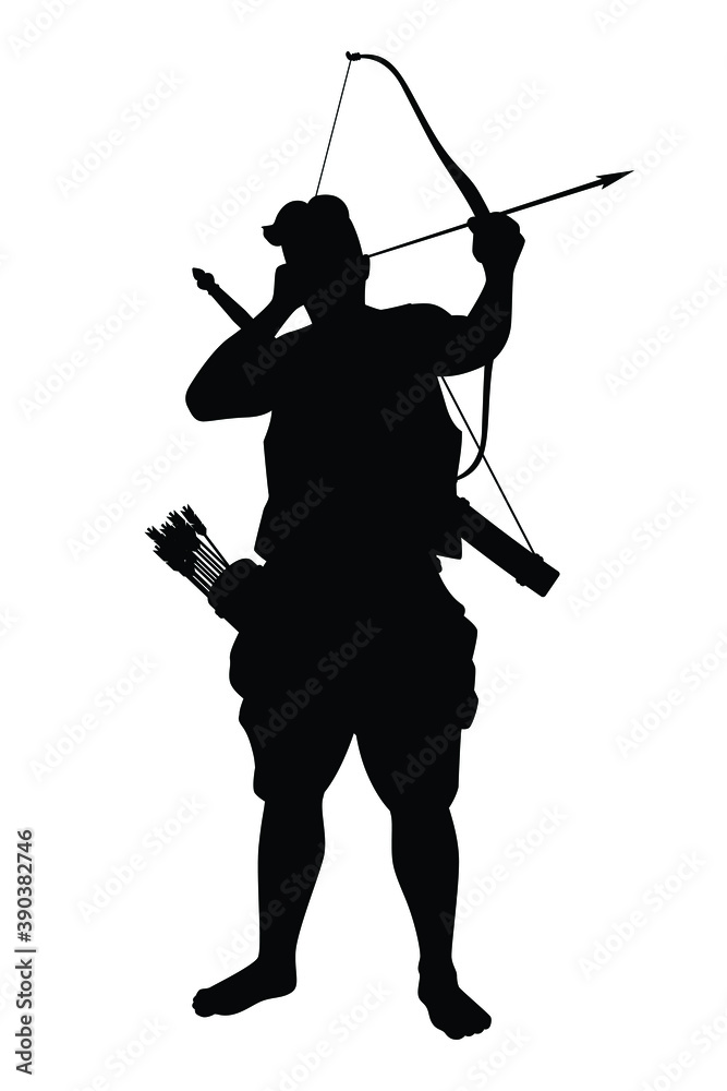 Siam warrior archer silhouette vector on white Siam warrior archer silhouette vector on white