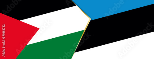 Palestine and Estonia flags, two vector flags.