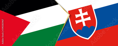 Palestine and Slovakia flags, two vector flags.