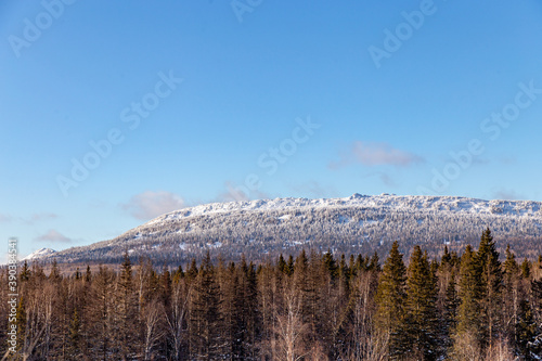 Winter landscape. Zyuratkul national Park, Chelyabinsk region, South Ural, Russia.