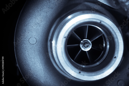 Car turbocharger close up shot photo