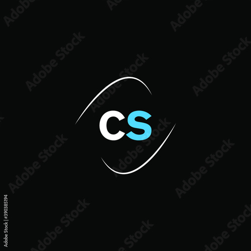 C S letter logo creative design on black color background, cs monogram