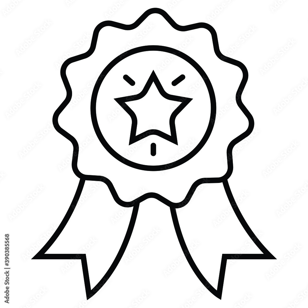 Winning award, prize, medal or badge flat icon Winning award, prize, medal or badge flat icon