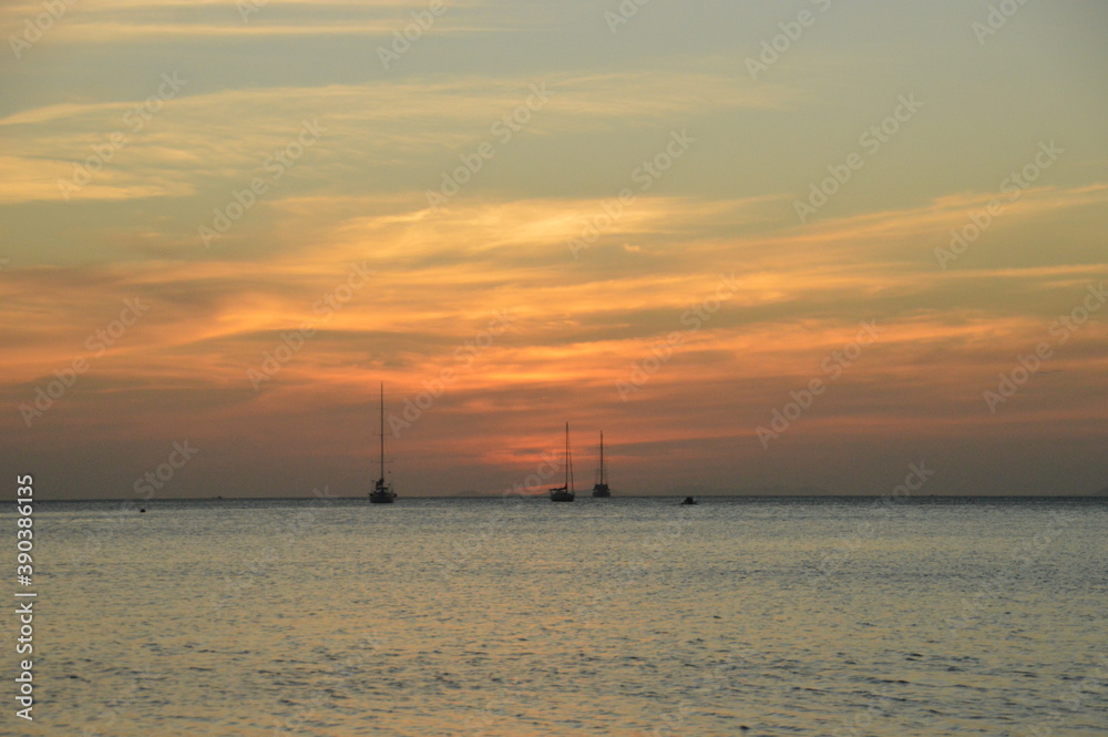Sunset on the beaches of the untouced island of Ko Phayam in the Andaman Sea, Thailand Sunset on the beaches of the untouced island of Ko Phayam in the Andaman Sea, Thailand