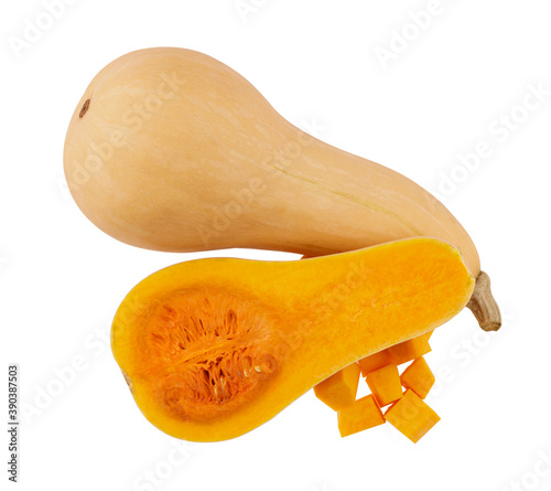 Butternut squash isolated on white background
