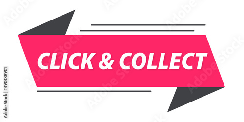 click and collect bannière rose