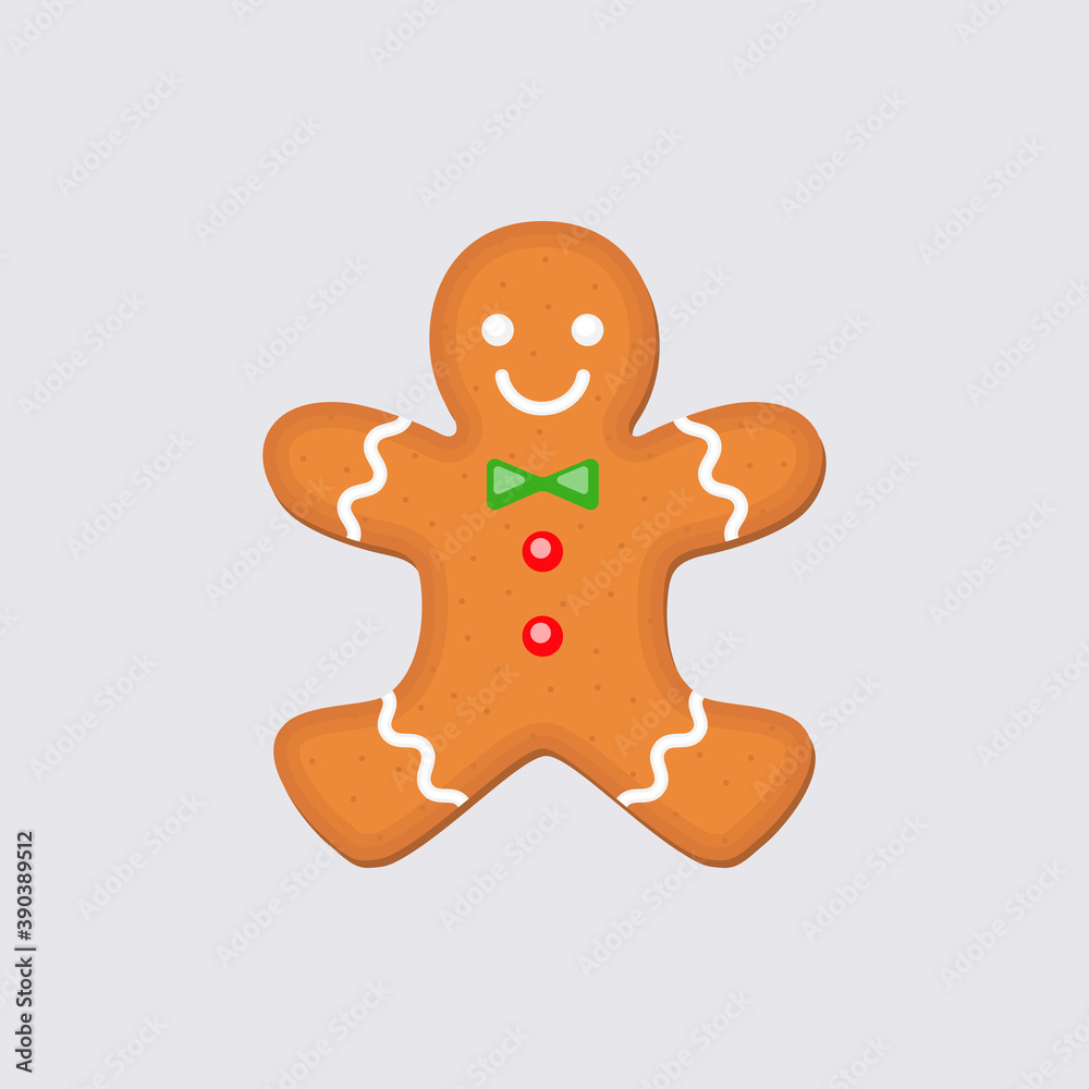 Human-shaped cookies with colored glaze. Meeting the New Year and Christmas. Vector illustration. Human-shaped cookies with colored glaze. Meeting the New Year and Christmas. Vector illustration.