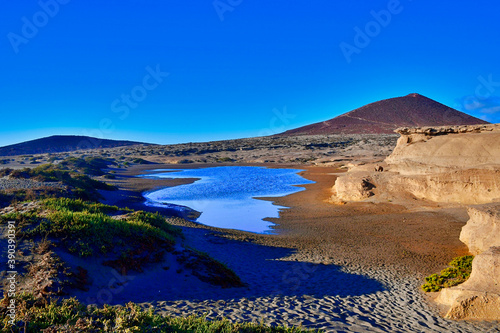 El Medano, rocks and puddles at low tide