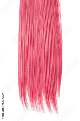 Pink hair on white background, isolated