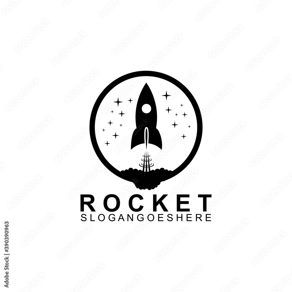 Rocket logo vector. Simple illustration of rocket vector logo Rocket logo vector. Simple illustration of rocket vector logo