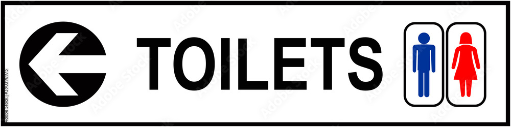 A sign that indicates the TOILETS. WC. restroom A sign that indicates the TOILETS. WC. restroom