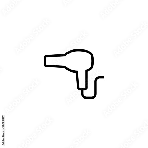 Hair Dryer Icon in black line style icon, style isolated on white background