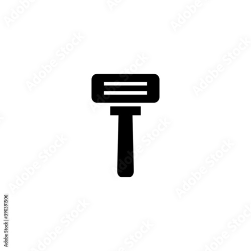 Safety Razor Icon in black flat glyph, filled style isolated on white background